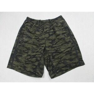 Lululemon Shorts Mens Medium Green Camo Lined Athletic Running Zip Pocket Gym